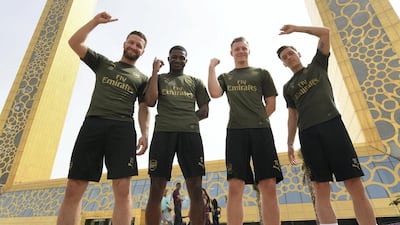 The players toured the Dubai Frame, which boasts panoramic views of both old and new Dubai at 150 metres high.