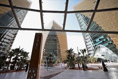 Office buildings are seen at Al Raidah Digital City in Riyadh. Saudi Arabia is investing heavily to adopt the latest technologies to prepare for the future economy. AFP