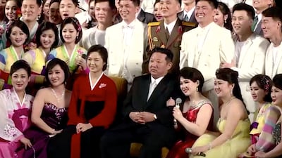 North Korean leader Kim Jong Un and his wife Ri Sol Ju attend a Lunar New Year concert in Pyongyang. All photos: Reuters