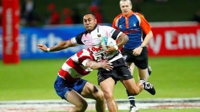 Orene Ai'i of Racing Club of Lagos during the Dubai Rugby Sevens.