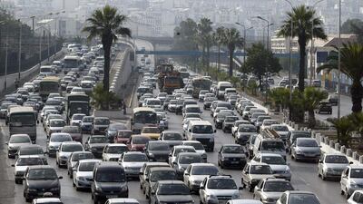 A traffic jam in Algiers, Algeria. Despite an uptick in its energy sector, GDP for the country has slowed. Anis Belghoul / AP