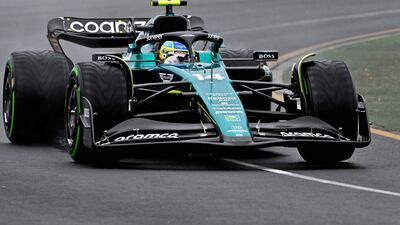 Aston Martin's Spanish driver Fernando Alonso drives during the second practice session of the 2023 Formula One Australian Grand Prix at the Albert Park Circuit in Melbourne on March 31, 2023. AFP