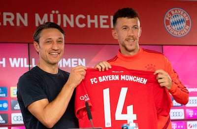 Bayern Munich's manager Niko Kovac with Ivan Perisic. AFP