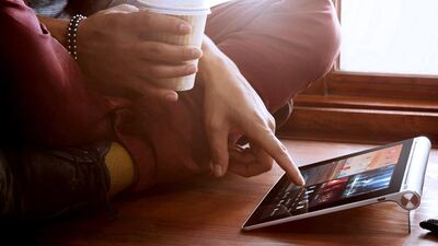 Google's Android operating system runs on Lenovo’s Yoga Tablet. Courtesy Lenovo