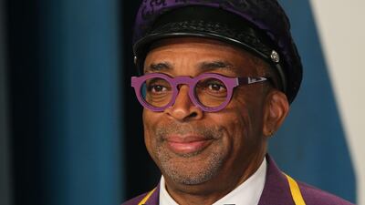 US director Spike Lee at the 2020 Vanity Fair Oscar Party following the 92nd Oscars: he will be flying to Saudi Arabia next month for the Red Sea International Film Festival. / AFP / Jean-Baptiste Lacroix