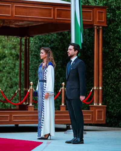 Queen Rania and Crown Prince Hussein in 2020. Photo: Royal Hashemite Court