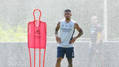 Gabriel Jesus works out in Germany.