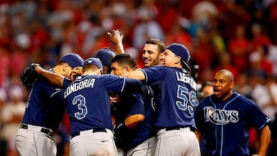 Tampa Bay Rays celebrate a job well done. Jared Wickerham / Getty Images
