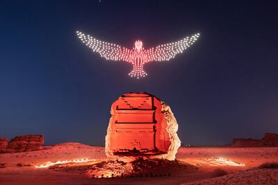 Hegra’s Drone Light Show in Saudi Arabia shows how technology is changing travel. Photo: Royal Commission for AlUla