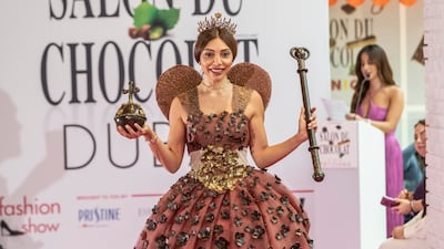 This dress is inspired by Queen Elizabeth I, created by Lebanese pastry chef Edmond Roukoz and designed by Yasaman Tarazi