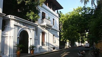 The Le Dupleix hotel is housed in a restored French colonial villa that used to be the residence of the mayor of Pondicherry.