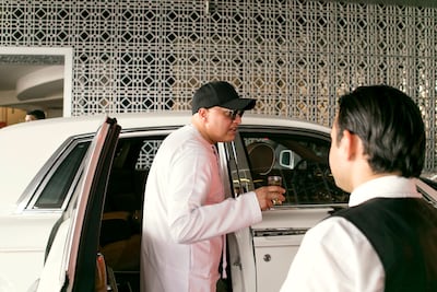 Balvinder Singh Sahni exiting a Rolls Royce in Dubai. The National