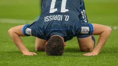 Pachuca's Oussama Idrissi celebrates after scoring the opening goal. AP