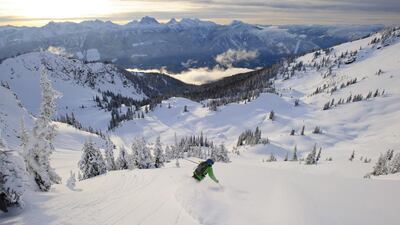 A skier at the Revelstoke Mountain Resort in Canada. Photo by Garrett Grove