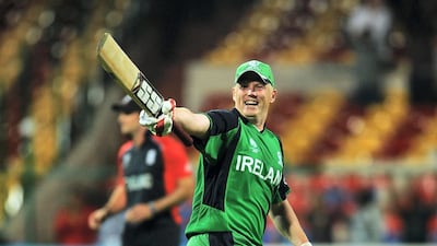 Ireland's Kevin O'Brien scored a century against England at the M Chinnaswamy Stadium in Bangalore during the 2011 Cricket World Cup. AFP