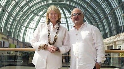 Stewart with her host in the UAE, Youssef El Deeb, at Mall of the Emirates in Dubai.