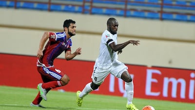 Al Ahli’s Moussa Sow in action during the Arabian Gulf Cup match against Al Shaab at Khalid bin Mohammed Stadium on September 7, 2015. Hosam Elbaz / Al Ittihad