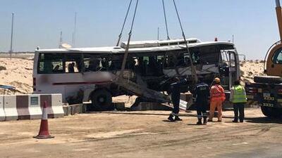 A bus crash in Dubai killed seven people. Courtesy-Dubai Police