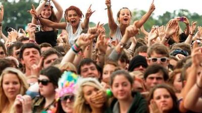 The crowd at the Reading Festival.