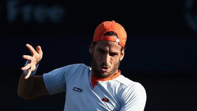 Feliciano Lopez of Spain in action against Guillermo Garcia-Lopez of Spain during Day 2 of the ATP Dubai Duty Free Tennis Championships on February 22, 2016. (Photo by Warren Little/Getty Images)
