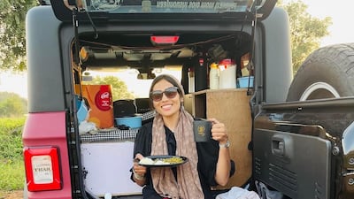 Ms Noushi began her journey on October 15 from Kerala. She cooked and slept in the SUV as she drove across the Indian states of Tamil Nadu and Karnataka to reach the port city of Mumbai, from where she shipped her car to Oman