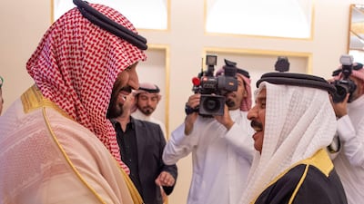 Saudi Arabia's Crown Prince Mohammed bin Salman Al Saud is received by Bahraini King Hamad bin Isa Al Khalifa in Manama, Bahrain. Reuters