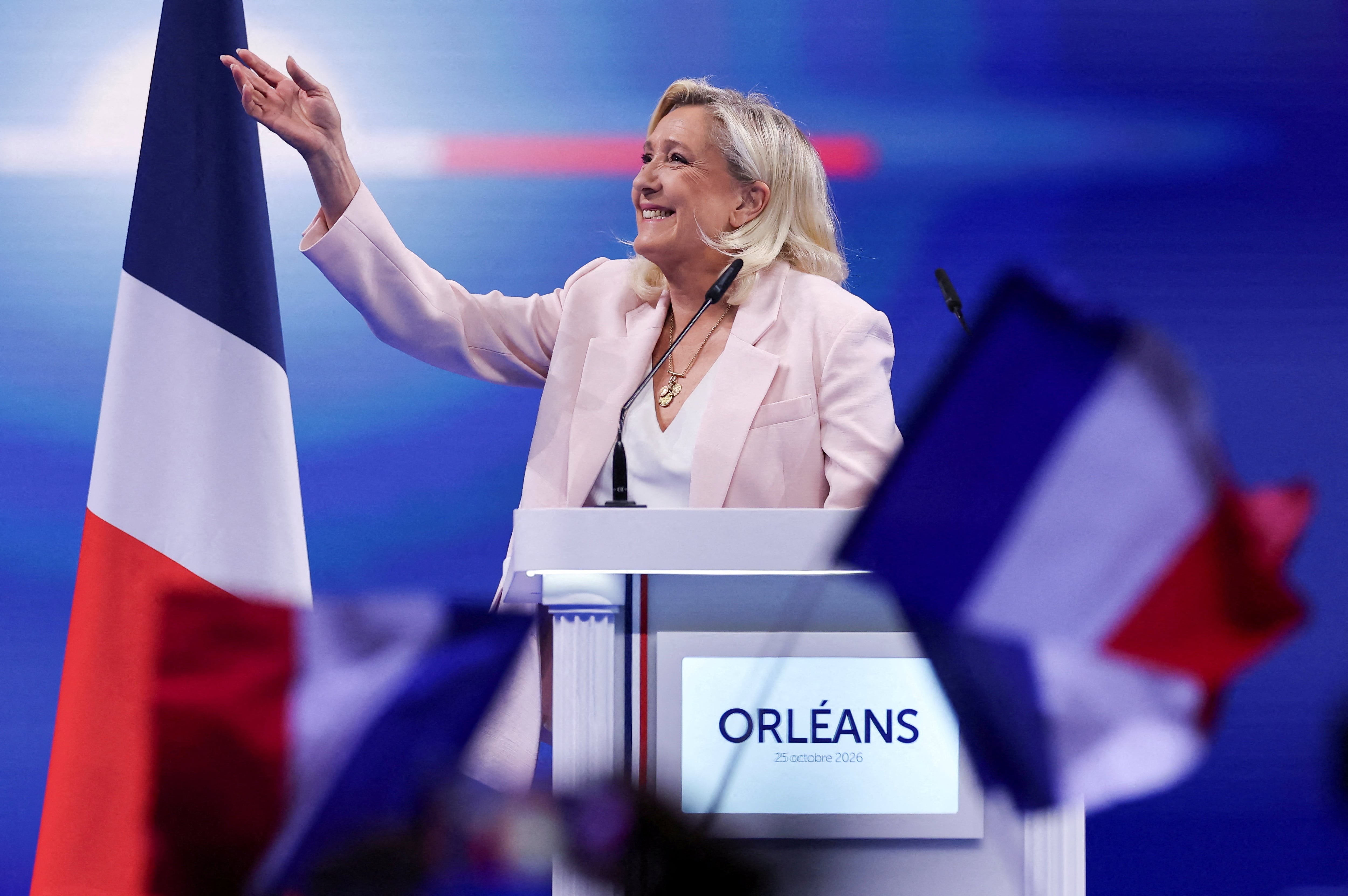 French far-right leader Marine Le Pen has become increasingly popular during the unrest. Reuters