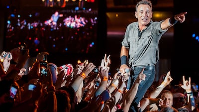 Bruce Springsteen at a concert in the Rock in Rio Festival on September 21, 2013 in Rio de Janeiro, Brazil. Getty Images