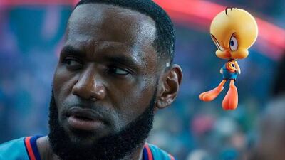 LeBron James and Tweety in 'Space Jam: A New Legacy'. The NBA legend plays a fictionalised version of himself and is also a producer.
