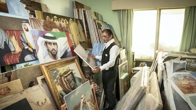 Shukla in his studio in Dubai. Photo: Antonie Robertson / The National