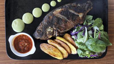 Grilled tilapia dish at The Gbemi's Kitchen. Pawan Singh / The National