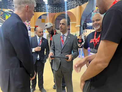 UAE ambassador to Japan Shihab Al Faheem visits the Red Dunes booth at Tokyo Game Show 2026, where he highlights the company’s growth and the expanding ties between the UAE and Japan’s gaming industries. Faisal Al Zaabi / The National
