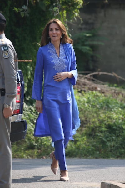 For the visit, the Duchess of Cambridge chose a kurta by Pakistani designer, Maheen Khan. Reuters