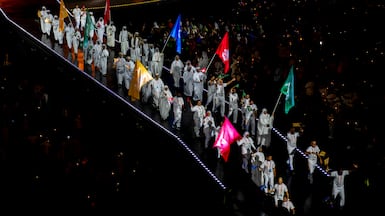 An opening ceremony at Zayed Sports City in Abu Dhabi. 6th February 2026. Photo:Ahmed Ramzan/The National