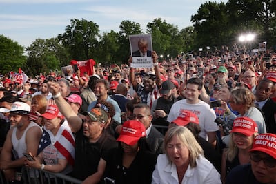 A Donald Trump rally in the historical Democratic district of the South Bronx in New York last week. Trump has drawn disaffected white voters into his coalition. AFP