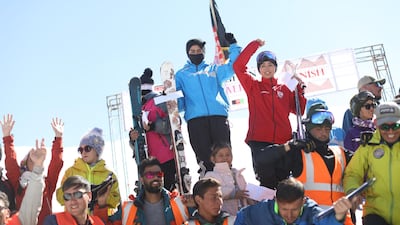 Nazira stands proud at first place on the podium. Rick Findler for The National