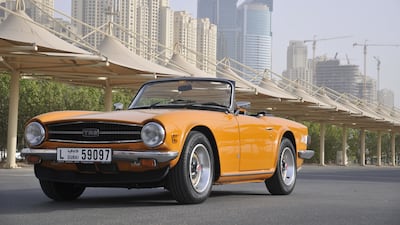 The Triumph TR6 is seen in Dubai. Photos by Kevin Hackett for The National