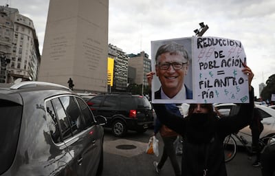 Bill Gates and his Bill and Melinda Gates Foundation have faced opposition all over the world, including in Buenos Aires, Argentina. AFP
