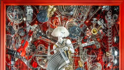 Each of the seven windows at Bergdorf Goodman celebrates a craft including woodcraft, dress-making, paper sculpture, mosaic, papier mache, metal craft and scrapbooking, and tells a story. Photo: Ricky Zehavi