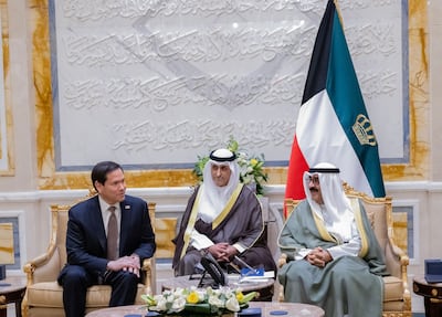 Sheikh Meshal, Emir of Kuwait, receives US Secretary of State Marco Rubio at Bayan Palace. AFP