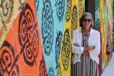 Lorena Ron, one of the women who helped weave the exterior of the Mexican pavilion, Khushnum Bhandari / The National