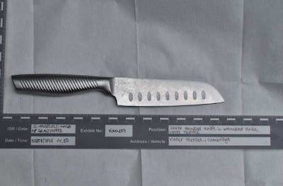 The knife used by Chas Corrigan. Photo: Cambridgeshire Constabulary