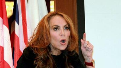 Anti-Islamic blogger Pamela Geller, speaks at a conference she organized entitled; 'Stop Islamization of America'