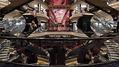 The view towards the Galleria Virtuosa, the longest LED dome at sea