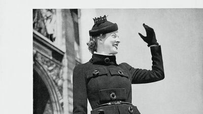 A Schiaparelli suit with drawer pockets designed by Dali. Photo: Kollar