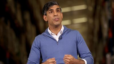 British Prime Minister Rishi Sunak campaigns in Stoke on July 1. Getty Images