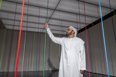 AlAttar, who holds a doctorate in robotics, brings his engineering expertise to Human in the Loop, transforming an AI concept into sound-based installation. Ryan Lim for The National