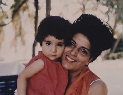Iranian artist Behjat Sadr with her daughter, Mitra. Mitra Goberville