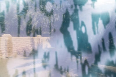 Manal Al Dowayan's fabric installation in Al Ain Oasis. Courtesy Reem Mohammed/The National