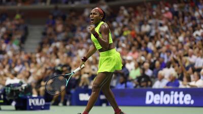 USA's Coco Gauff defeated Karolina Muchova of the Czech Republic in their US Open semi-final on Thursday night, September 7, 2023. AFP